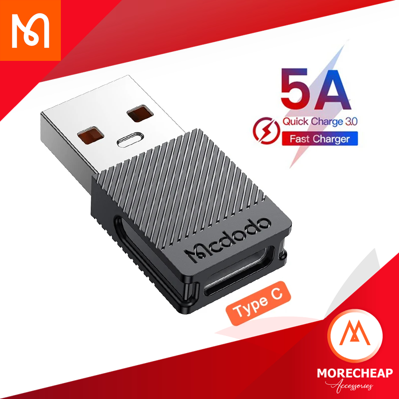 🔥ถูก/แท้🔥Mcdodo หัวแปลง 5A TypeC เป็น USB Adapter TypeC Female to USB Male Max 5A รองรับ Super Fast Charge