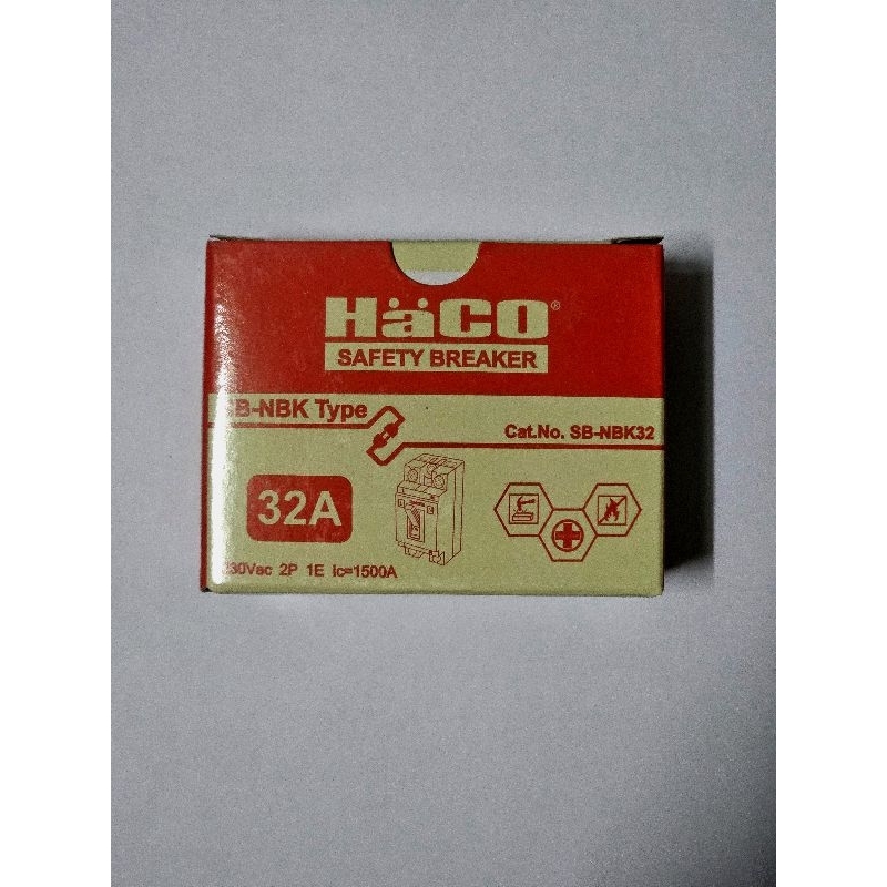 เบรกเกอร์ Haco 20a 32a รุ่น Sb-Nbk พร้อมกล่องเบรกเกอร์