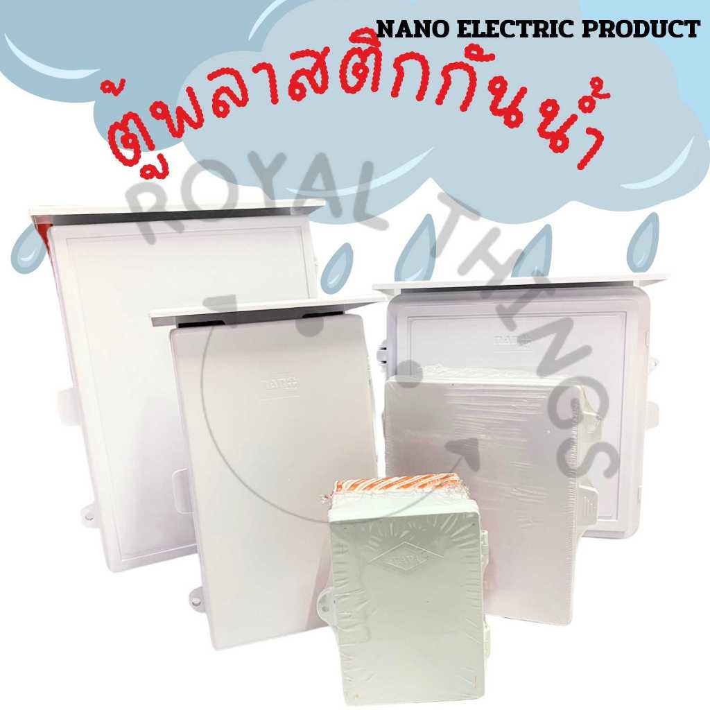 Nano 103W 104W ตู้ กันน้ำ พลาสติก ตู้ไฟ กันฝน ฝาทึบ สีขาว ตู้คอนโทรล ตู้ พลาสติก
