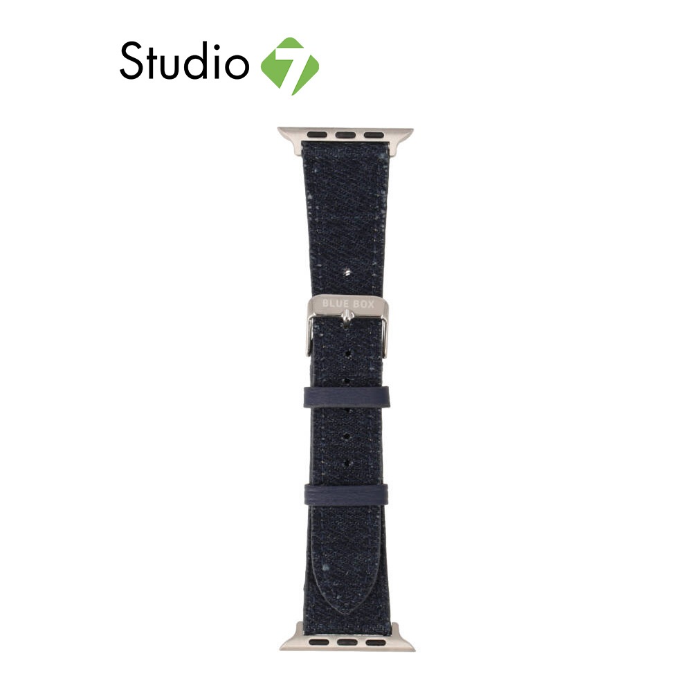 Blue Box สาย Apple Watch Strap Series 6,7,8,9,SE1,SE2,Ultra (44/45/49mm) Dark Blue Jeans By Studio7