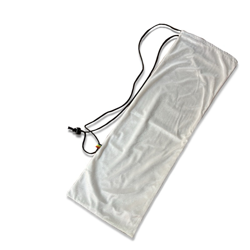 ถุงใส่ไม้แบตมินตัน กระเป๋าแบด กระเป๋าไม้แบด สะพายข้าง ผ้ากำมะหยี่ขนนิ่ม แบบ2ช่อง-สีขาวไข่มุก