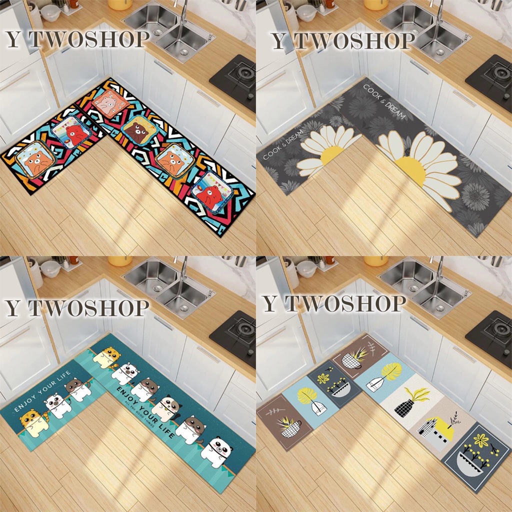 พรมชุดห้องครัว พรมขนาด 40*120 40*60 เป็นพรมชุด ปูห้องครัว ปูตามมุมของบ้าน