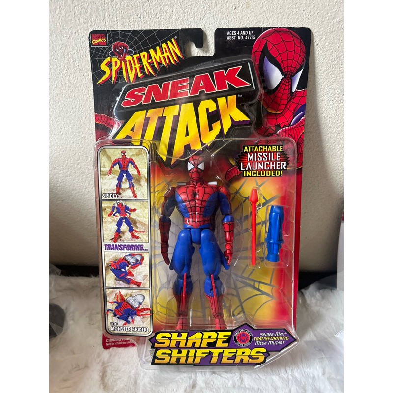 งานเก่า วินเทจ สไปเดอร์แมน TOYBIZ 1998 Marvel Shape Shifters Spiderman Mega Mutant Monster Spider