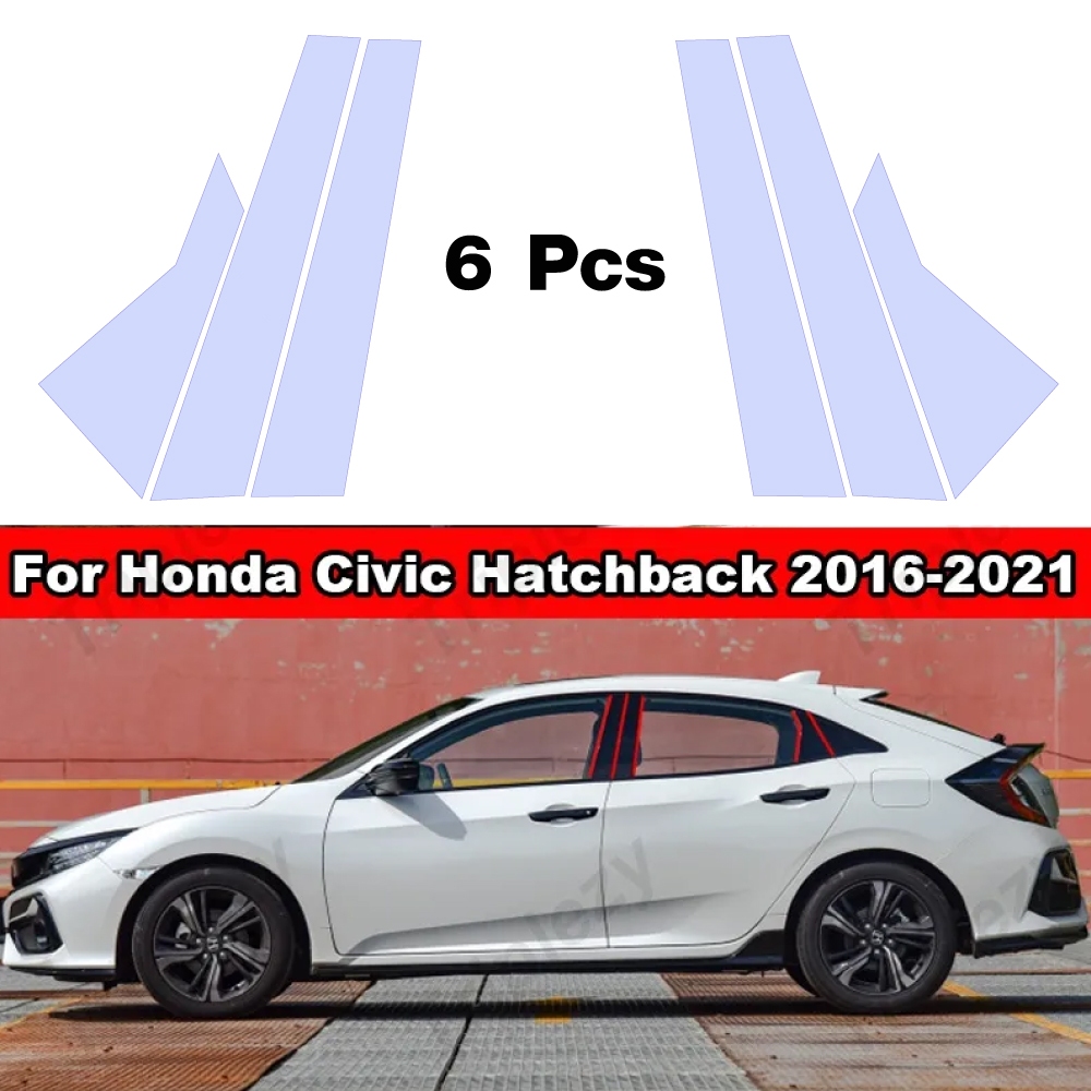 Honda civic (2006-2022) สติกเกอร์คาร์บอนไฟเบอร์คาร์บอนเสากลางหน้าต่าง ตกแต่งสำหรับ Honda Civic