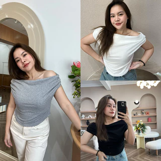 Malin 🤎🪡 เสื้อปาดไหล่เอวสับสาวอวบ