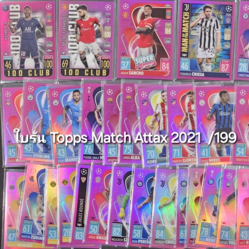การ์ด Match Attax Chrom​ 2021 รัน /199