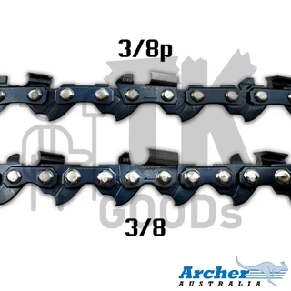 โซ่เลื่อยยนต์ ARCHER โซ่นำเข้า (3/8p,3/8) ขนาด 11.5" 12" 14" 16" 18" 20" 22" 24" 25" 30" 33" 36" (เฉพาะโซ่เปล่า)