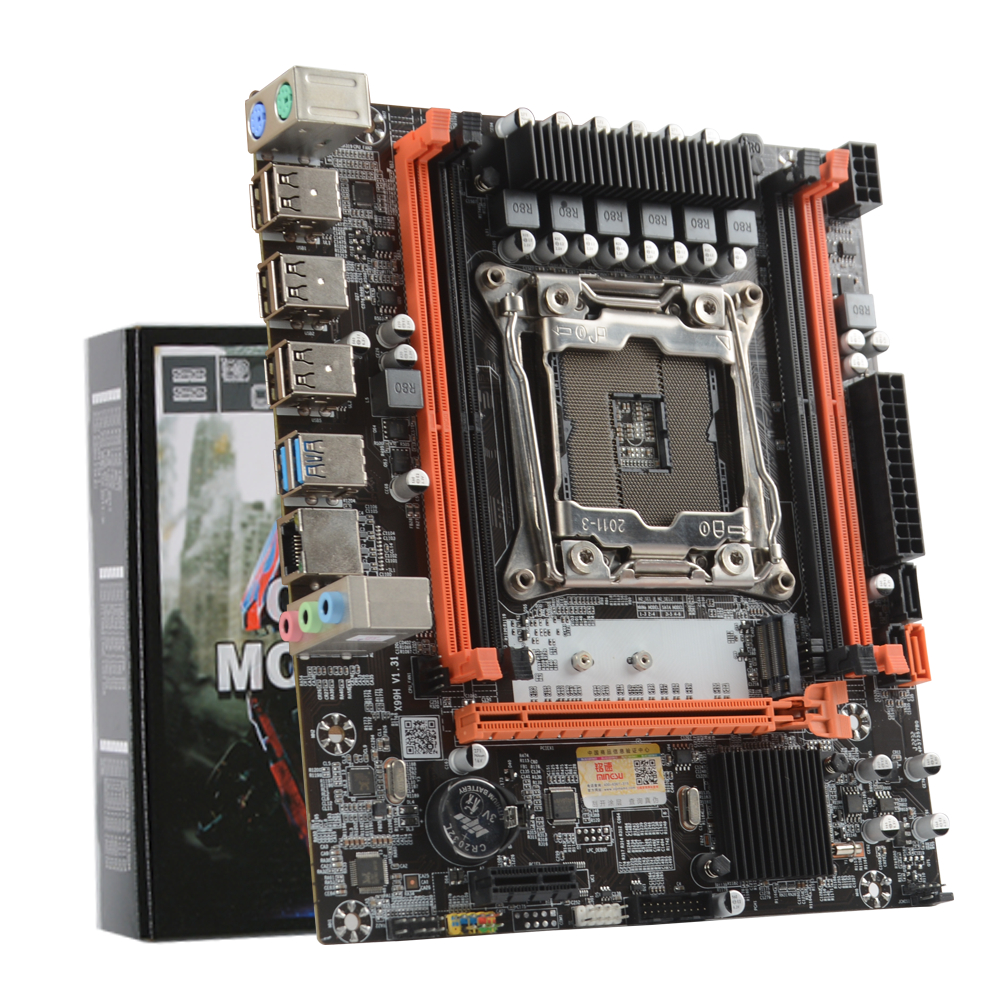 Mingsu X99 DDR3 LGA2011 เมนบอร์ดคอมพิวเตอร์ ซ็อกเก็ตหน่วยความจำ 4 ช่อง รับประกัน 2 ปี