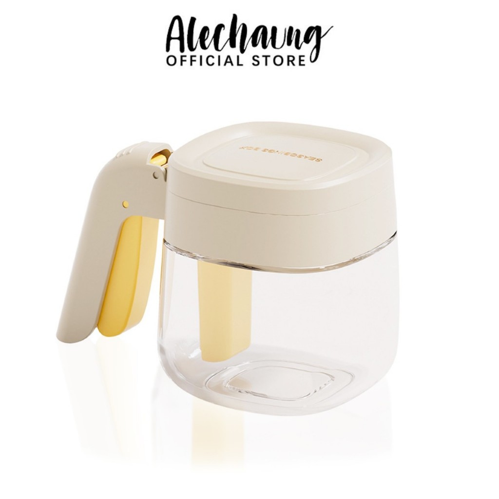 Alechaung กระปุกใส่เครื่องปรุงพร้อมช้อน condiments jar 360ml ฟรีช้อนในตัว ใส่เครื่องปรุง พริก น้ำตาล