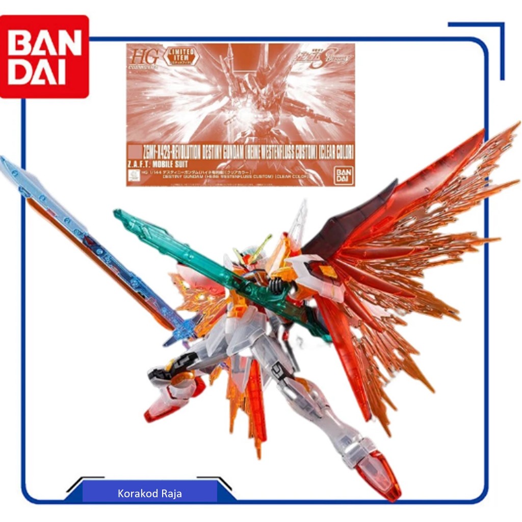 BANDAI HG GUNDAM Revolution Destiny Gundam Heine Westenfluss Custom Clear color