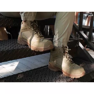 รองเท้าเซฟตี้ หุ้มข้อ Tactical Boots หนังกลับผสมแคนวาส หัวเหล็ก พื้นเคฟล่า กันลื่น ทนน้ำมัน (รุ่น DEF)
