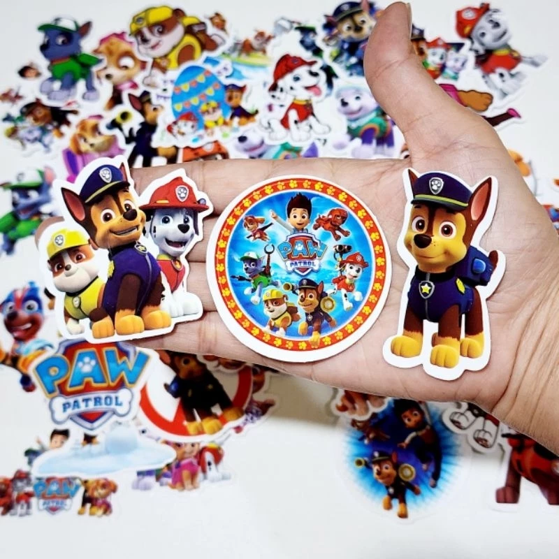 สติ๊กเกอร์ Paw Patrol พอล พาโทรล ติดแน่น กันน้ำ ติดขวดน้ำ ของเล่น (50 ชิ้น) sticker
