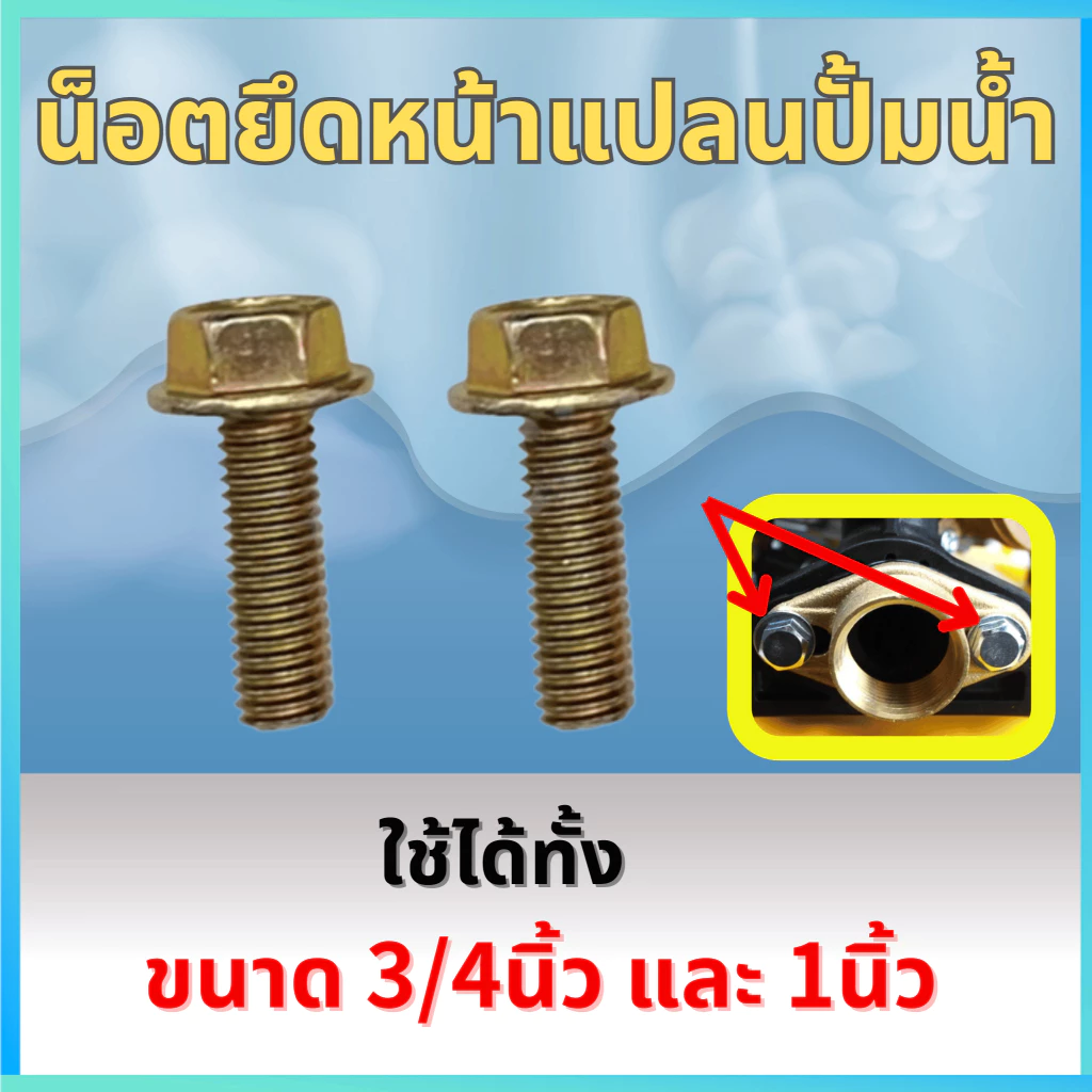 น็อตขันหน้าแปลนปั๊มน้ำ สำหรับHITACHI MITSUBISHI ITC ฮิตาชิ มิตซูบิชิ ไอทีซี น็อตหน้าแปลน น็อตยึดหน้าแปลน น็อตปั๊มน้ำ