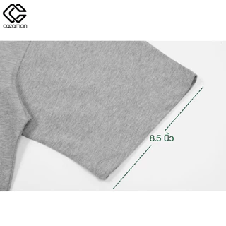 CAZAMAN เสื้อยืด Oversized สีพื้น ผ้าคอนตอน คมกลม คอฟิต ทรงไหล่กว้าง 2340