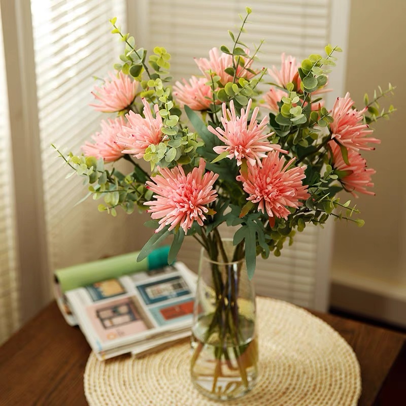 OurHome [พร้อมส่ง]ดอกเก๊กฮวยก้ามปู Crab claw chrysanthemum ตกแต่งงานแต่งงาน ดอกไม้ปลอม ดอกไม้ประดับห้อง