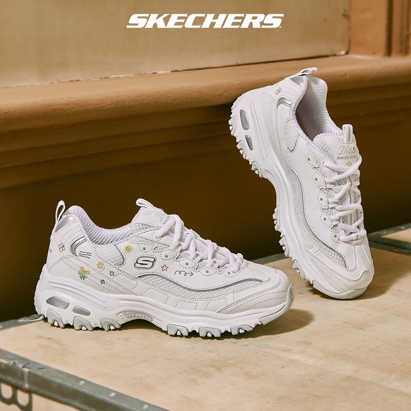 Skechers **ขายต่อ** ครบกล่อง รองเท้า ผู้หญิง Sport D'Lites 1.0 Shoes - 896155-WHT