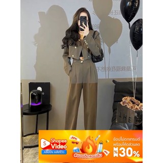 พร้อมส่ง S007 ชุดสูทครอปเข้ารูป+กางเกง เท่ห์ หรูหรา ผ้าดีมาก…