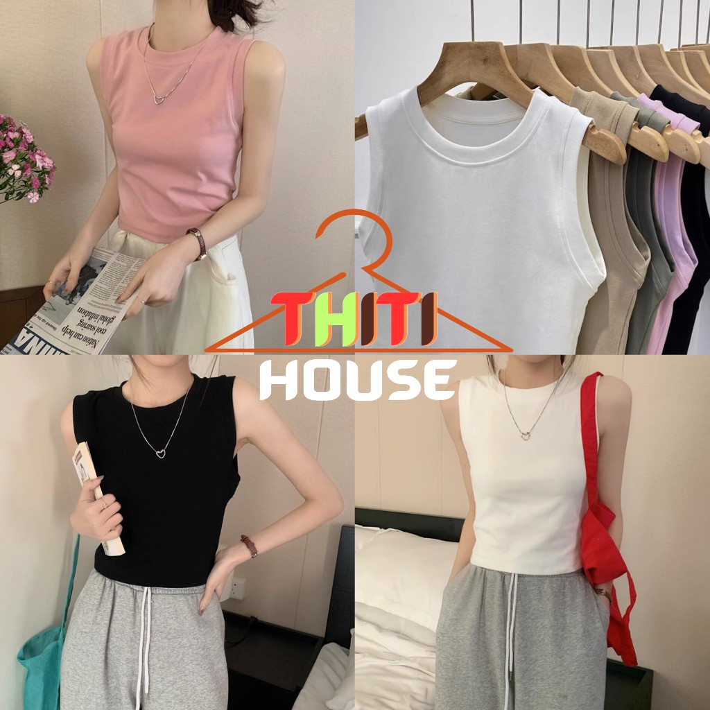 เสื้อยืดแฟชั่น แขนกุด คอสูง ผ้านิ่ม สีพื้น ทรงรัดรูป ฤดูร้อน ผ้านุ่ม สวมใส่สบาย ผ้าฝ้ายผสมผ้าแสปนเด็กซ์ เกาหลี DT18