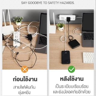 [แบ่งขาย] ที่เก็บสายไฟ ตัวล็อคสายชาร์จ อุปกรณ์จัดเก็บสาย ตัวเก็บสายไฟคอม ใช้ได้ทุกที่ ขนาดเล็กใช้งานง่าย มีกาวยึดติด