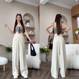 T11 New Linly Pants ซิปด้านหลัง เอวสูงปรี๊ด ผ้าลินลี่ กางเกงทรงกระบอกใหญ่ กางเกงขายาว ผู้หญิง เอวสูง พรางหุ่น พรางสะโพก