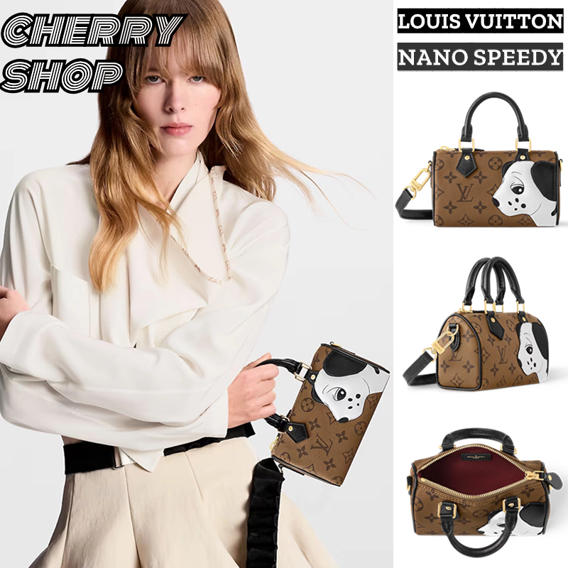 🍒หลุยส์วิตตอง Louis Vuitton LV NANO SPEEDY BAG🍒M83688 กระเป๋าถือ/ กระเป๋าสะพายสตรี