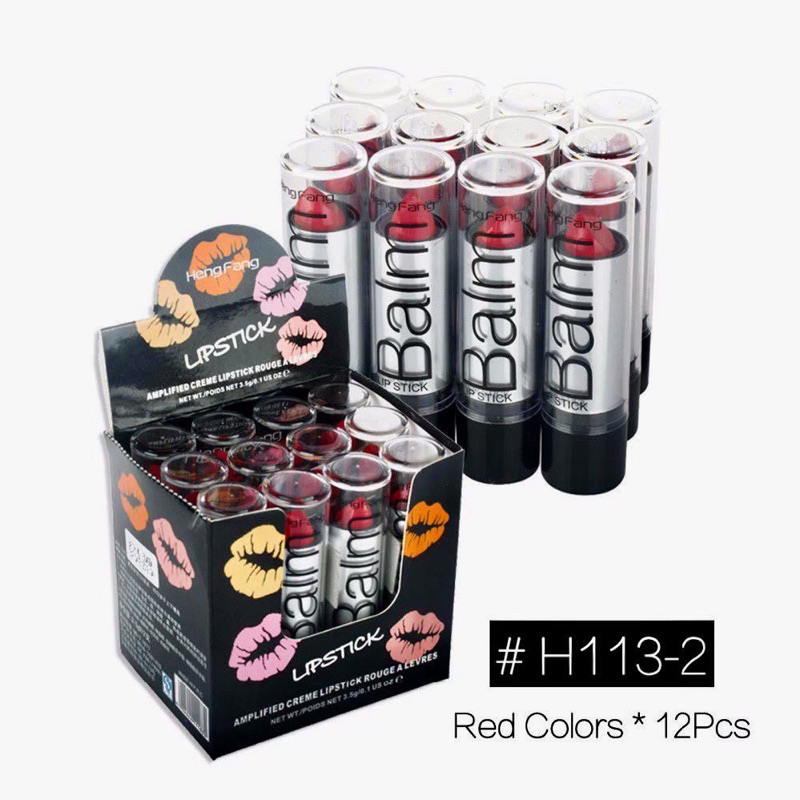 Hengfang ลิปสติกสีแดงกันน้ํา 12ชิ้น ราคาส่ง ขายยกกล่องเท่านั้น t0085