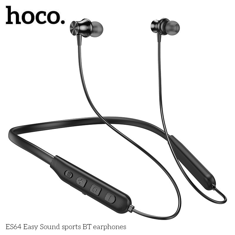 ✅ HOCO ES64 หูฟังสปอร์ต หูฟังคล้องคอ มีจุกแม่เหล็ก กันหล่น BT 5.3 แบตทน ใช้ได้นานกว่า 30 ชม. หูฟังบลูทูธ หูฟัง hc3