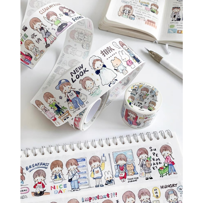 พร้อมส่งในไทย สาวน้อย Molinta "My Daily Life" เทปตกแต่งสุดน่ารัก สาวน้อยในชีวิตประจำวัน