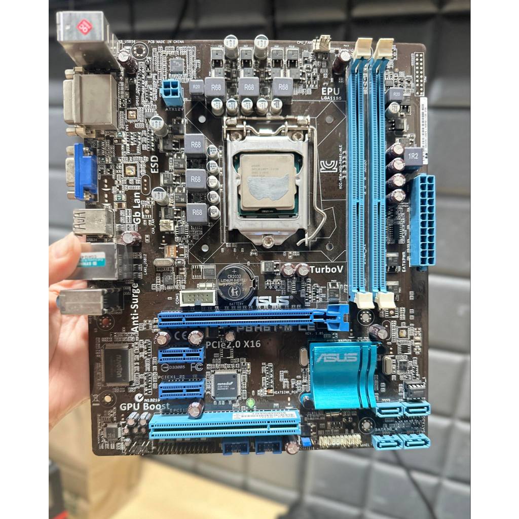 เมนบอร์ด LGA1155 ASUS P8H61-M LEพร้อมฝาหลัง รองรับเจนที2-3 มือสองสภาพดีเเถมฟรี CPU