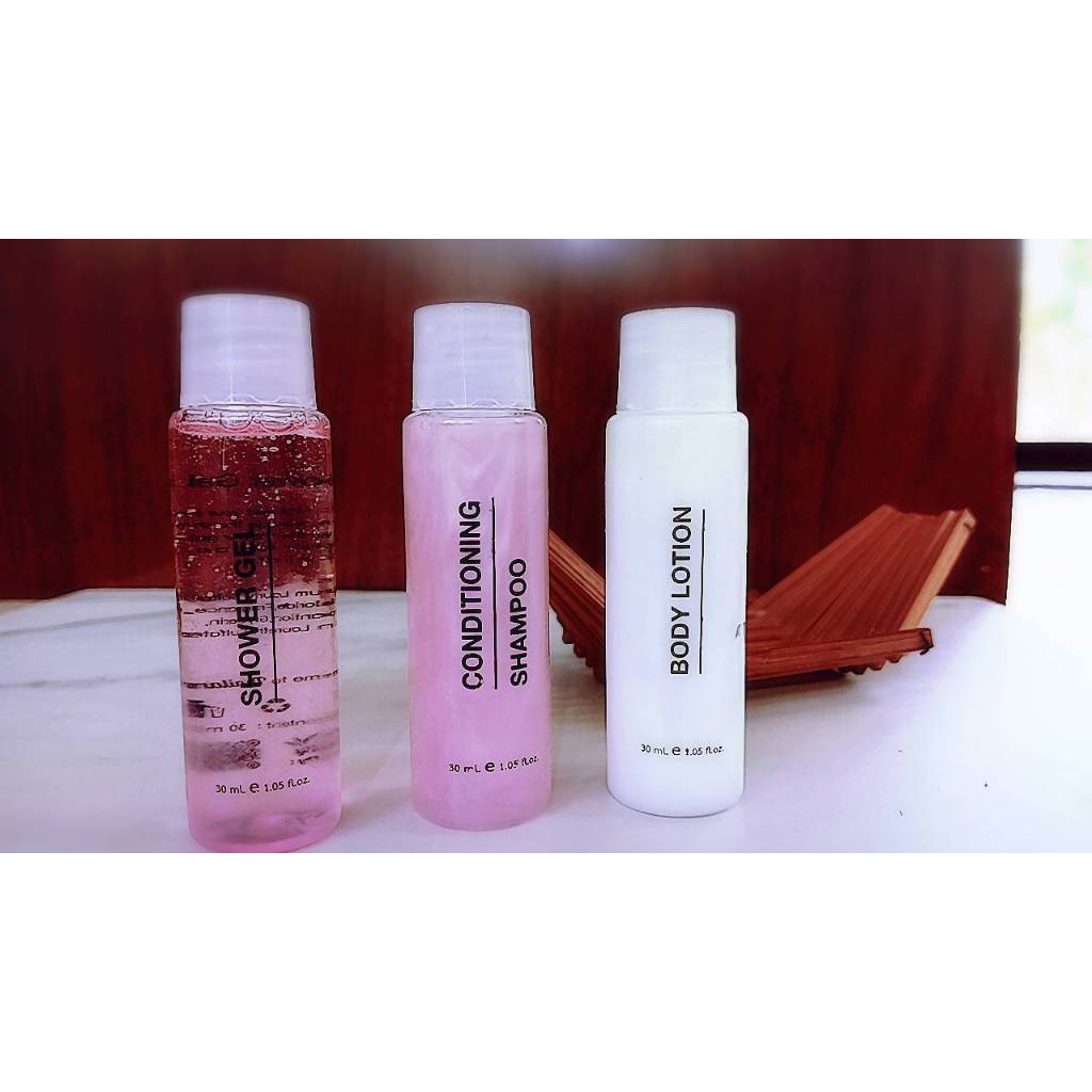 ชุดเซ็ตอาบน้ำโรงแรม สบู่เหลว แชมพู โลชั่น ขนาด 35มล. รายการละ 50 ขวด