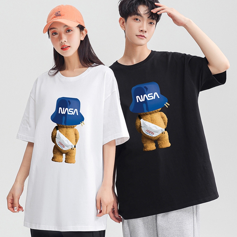 เสื้อยืเ oversize ผู้ชายและผู้หญิง ลาย "NVSV" เสื้อยืดผ้าคอตตอน ผ้าฝ้ายใส่สบาย สไตล์เกาหลี เสื้อยืด มินิมอลS-3XL#982