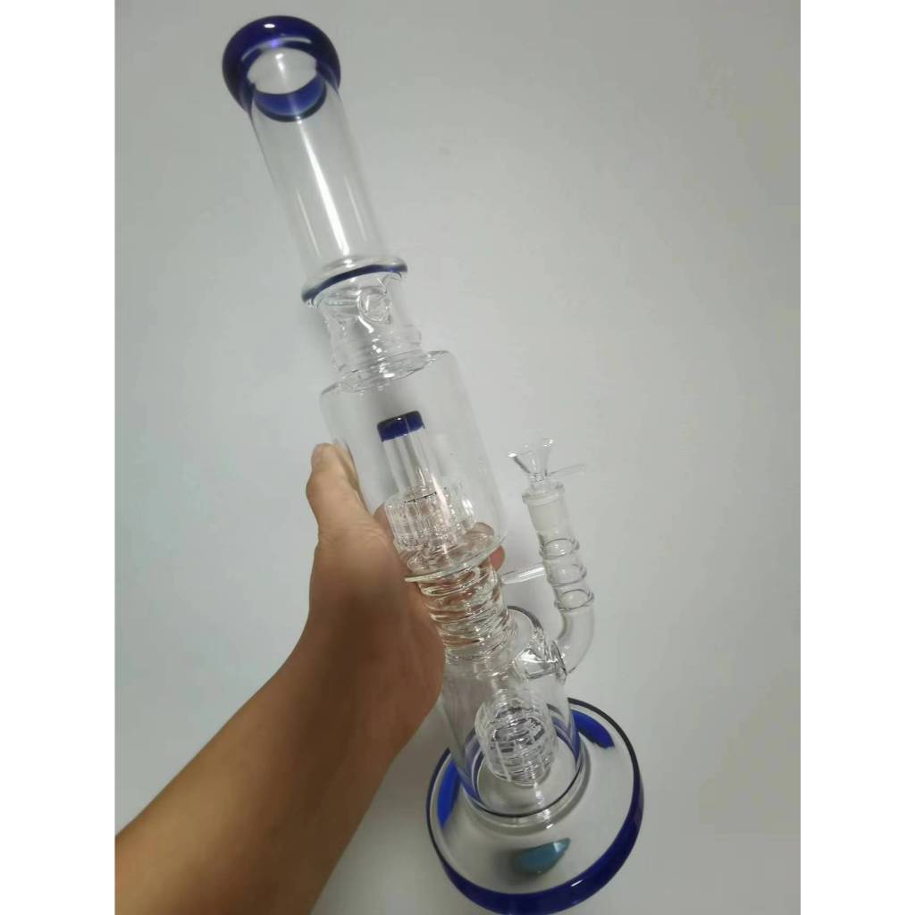 บ้องแก้วใหญ่ 42cm หลอดแก้ว 14cm หนา 9mm กรอง 2 ชั้น พร้อมส่งจากไทย glass bong อุปกรณ์ครบชุดไม่ต้องซื้อเพิ่ม หนาขึ้น
