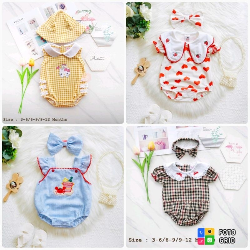 ชุดเด็ก​ บอดี้สูท+หมวกลายน่ารักๆพร้อมส่ง