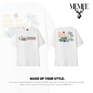 MEMEE~สกรีนหน้า-หลัง Cotton USAแท้ ผ้านุ่ม ทรงสวย คอกลม(รถ)