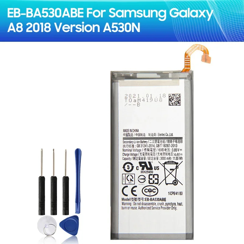 แบตเตอรี่แท้ EB-BA530ABE สำหรับ Samsung Galaxy A8 2018 A530N SM-A530N แบตเตอรี่ความจุ 3000MAh+ชุดไขค