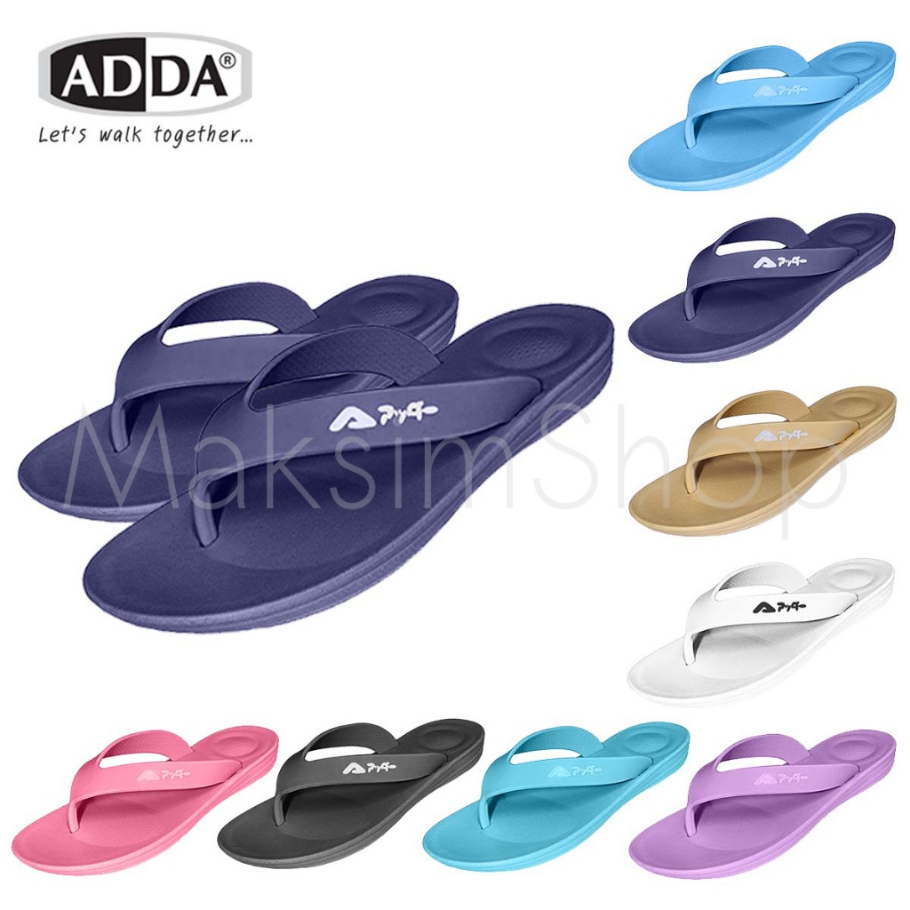 ADDA 83H01 รองเท้าแตะ รองเท้าลำลอง สำหรับผู้ชาย แบบสวม รุ่น ไซส์ 4-6 สี ดำ กรม ครีม ฟ้า ชมพู ขาว ม่วง Maksim