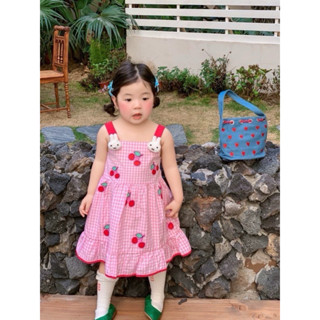 ✅พร้อมส่ง 👧🏻เดรสลูกสาว Rabbit 3D ลายสก๊อตพิมลายเชอรี่  น่ารั…