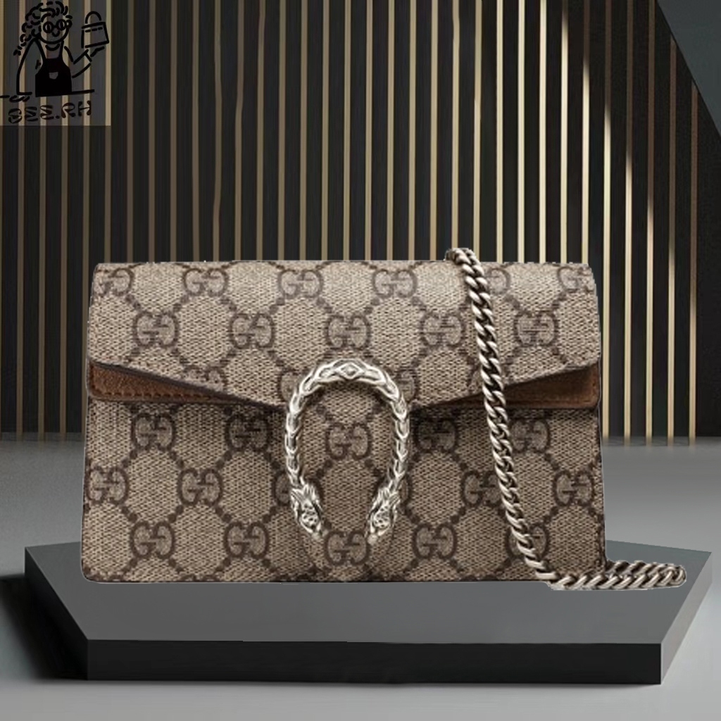 👜กระเป๋าถือ Gucci GG Denim Dionysus Super Mini Bag ของแท้ 100%