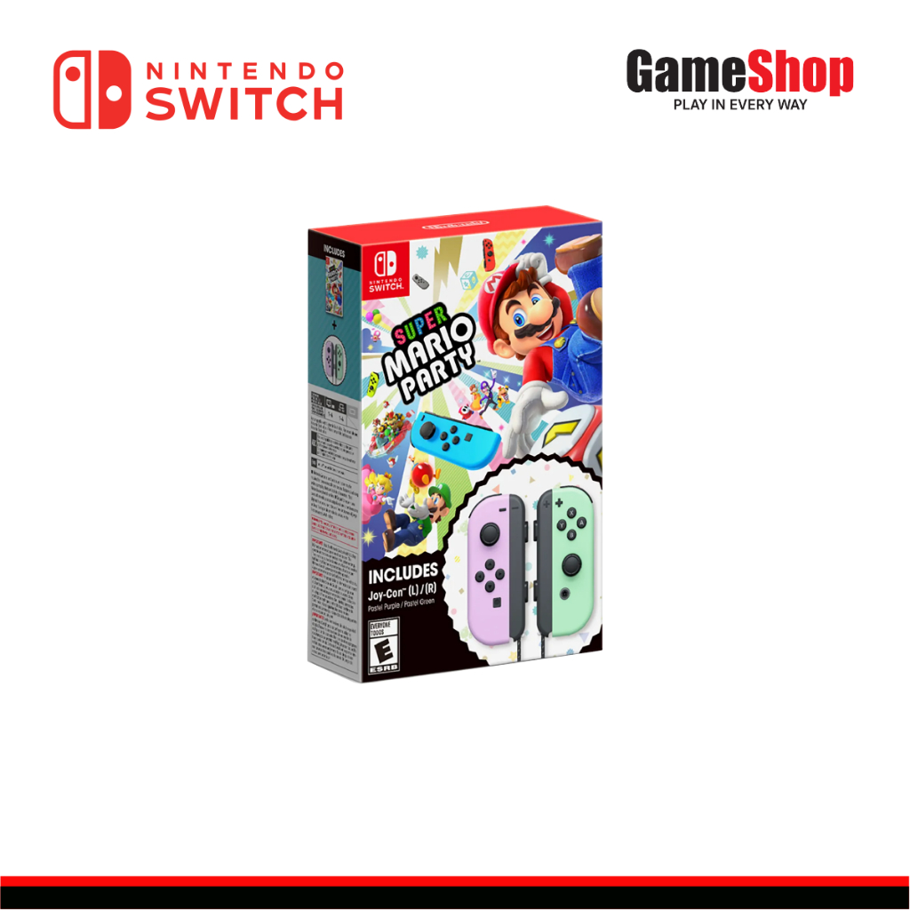 Nintendo Switch : Super Mario Party + Joy-Con (L) Pastel Purple + (R) Pastel Green Bundle (แผ่นเกม+จอยคอน)