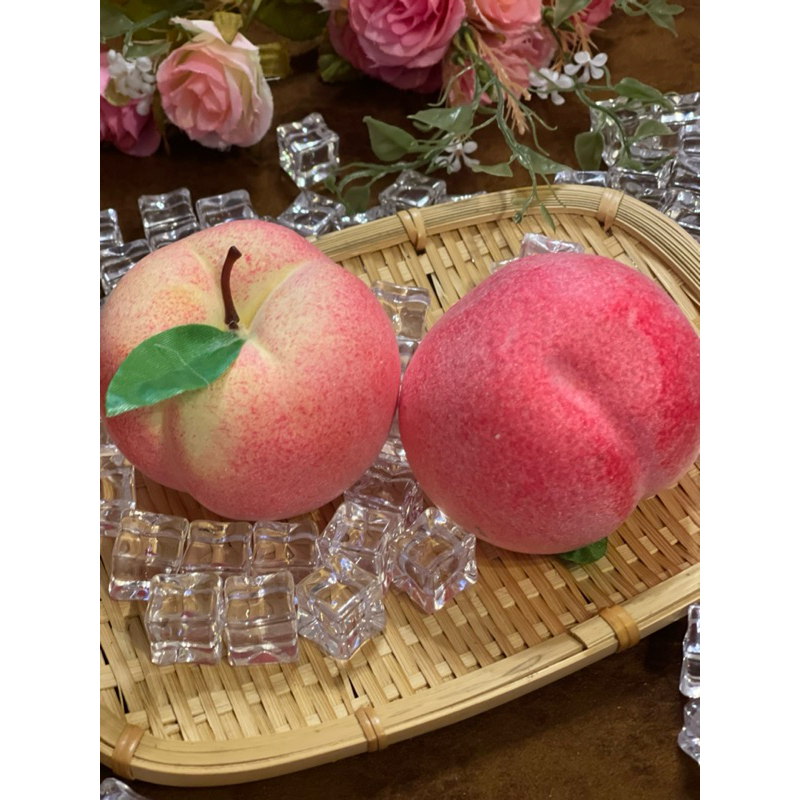 ผลไม้ปลอม โมเดลลูกพีช ลูกพีชปลอม โมเดลผักผลไม้ (ขายยกเซ็ท3 ลูก) - รูปที่ 5