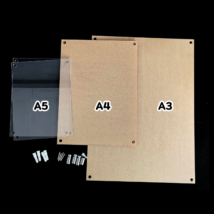 ป้ายอะคริลิคติดผนัง 5 ขนาด ขนาด A1 / A2 / A3 / A4 / A5 พร้อมหมุดลอย มีแถม พุกพลาสติก และน็อตเกลียวในชุด - รูปที่ 4