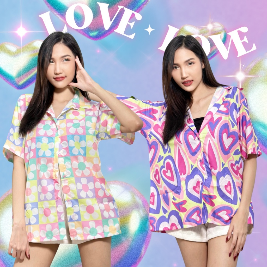 เสื้อเชิ๊ตแขนสั้น รอบอก44(พิมพ์ดิจิตอลสีสด มีลายให้เลืออกมากกว่า40ลาย)