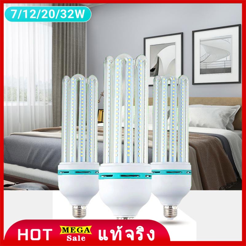 หลอดไฟ LED ข้าวโพด E27 ฐาน 7W/12W/20W/32WCandelabra หลอดไฟ แสงสีขาว หลอดไฟสำหรับในร่ม attic Corridor