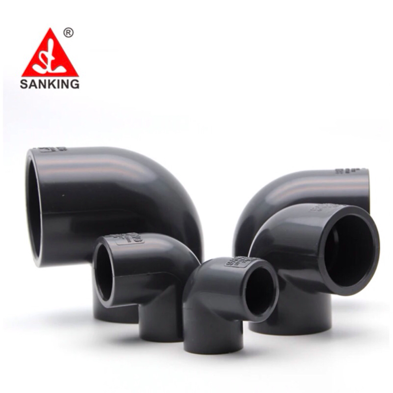 ข้องอตู้ปลาทะเล Sanking  Flowcolour U-PVC 90 องศา ขนาด 20 - 50 มม.Degree Elbow (Sx