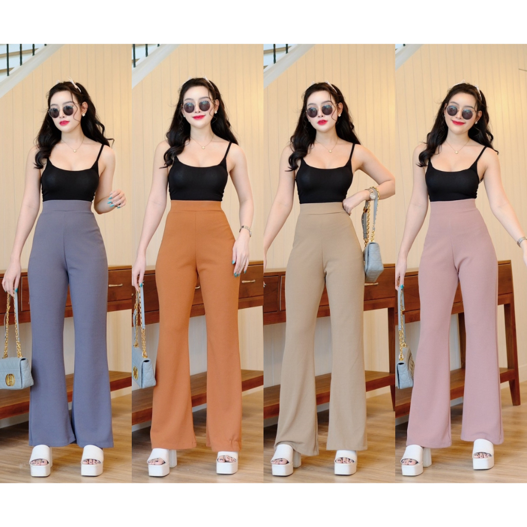 กางเกงผ้าวูลเวฟทรงขาม้า (P7,P17,P27,P37) K7905