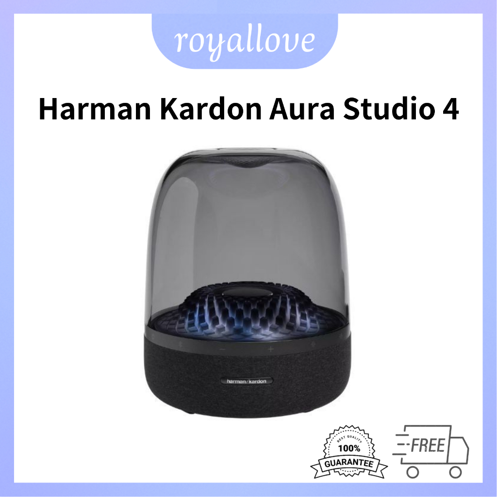 Harman Kardon Aura Studio 4 Home Audio Speaker ลำโพงตั้งโต๊ะ Black ลําโพงบลูทูธไร้สาย 360