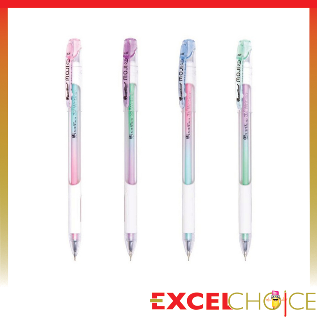 [ซื้อควอนตั้มครบ150บาท ฟรีดินสอกด1แท่ง] ควอนตั้ม ปากกา โมจิ 0.29 มม.น้ำเงิน คละสี Quantum MOJI
