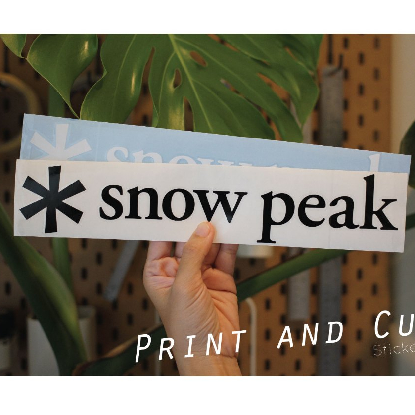 สติ๊กเกอร์ลาย Snow peak แนวนอน งานไดคัท ราคาถูก กันน้ำกันแดด มีหลายแบบ ตัดพร้อมติดเทปยก