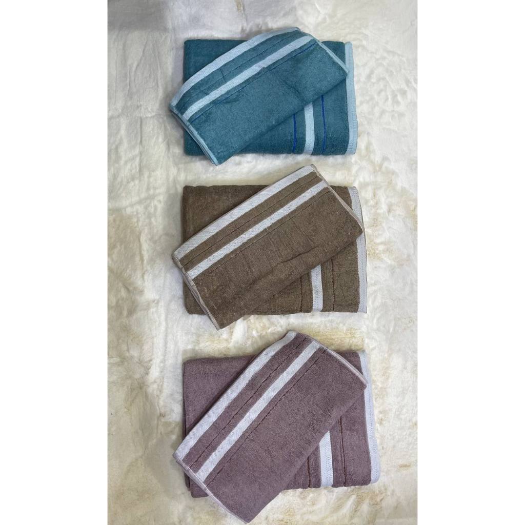ผ้าขนหนู ผ้าเช็ดตัวเนื้อผ้าคอตตอน 1 เซตมี 2 ชิ้น ขนาด 70cm × 140cm. 1 ผืนsizeนุ่งกระโจมอกได้ ขนาด 35