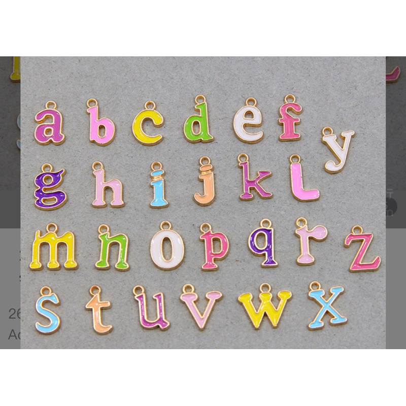 จี้อักษรabc-zพิมพ์เล็กคละสี